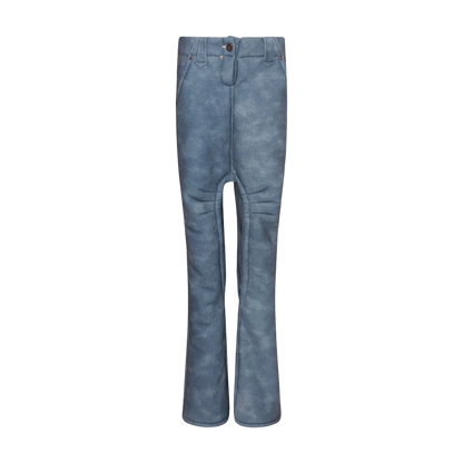 TE.COM Denim-Pattern Special-Cut Shearling Leather Pants