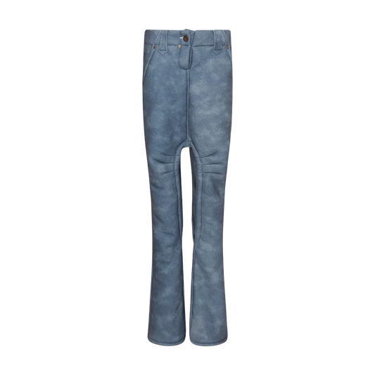 TE.COM Denim-Pattern Special-Cut Shearling Leather Pants