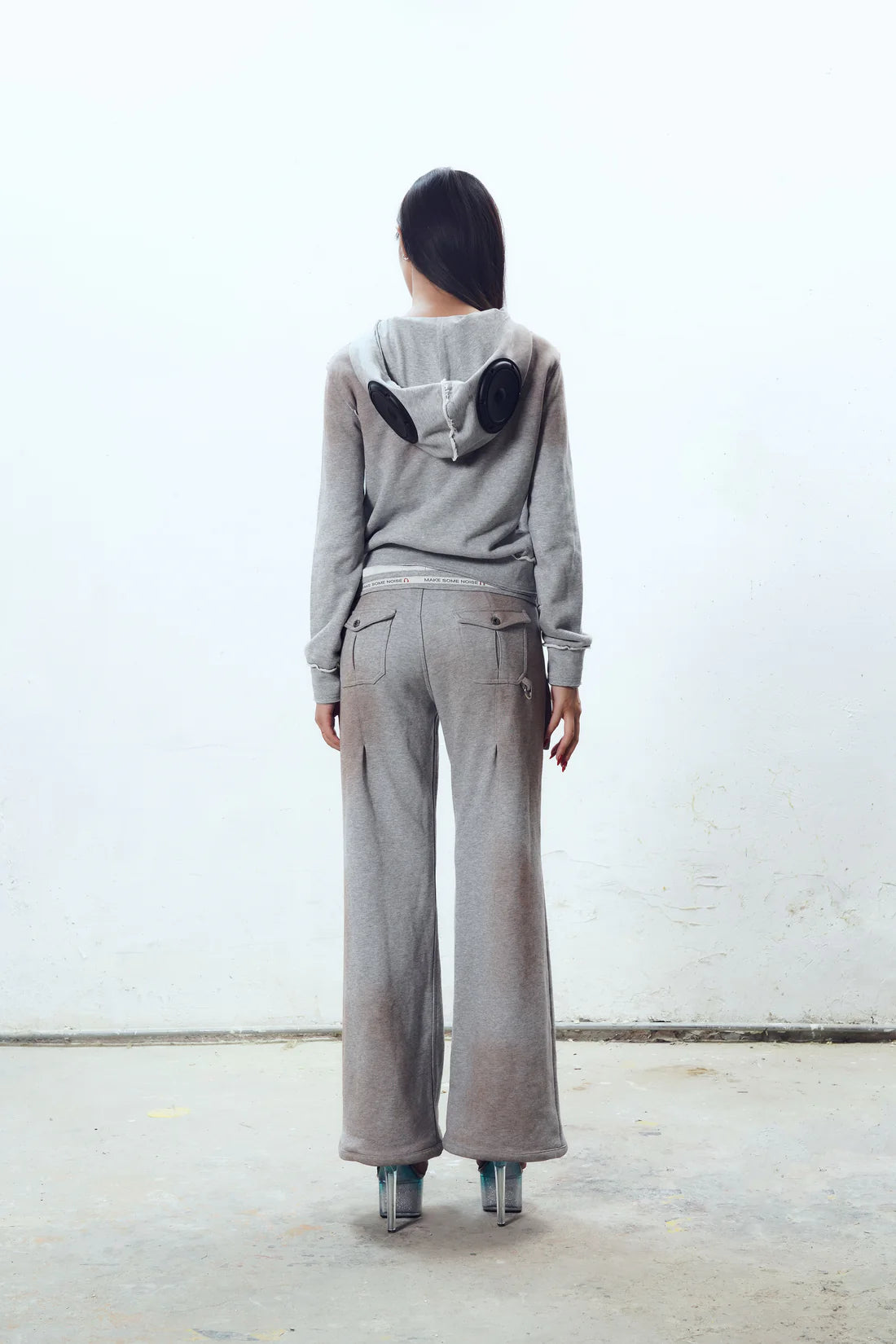 TE·COM Speaker Component Washed Hoodie