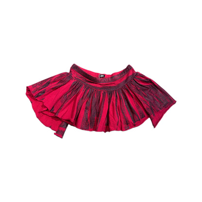 L.G.B Red Pleated Metallic Skirt(Brand New)