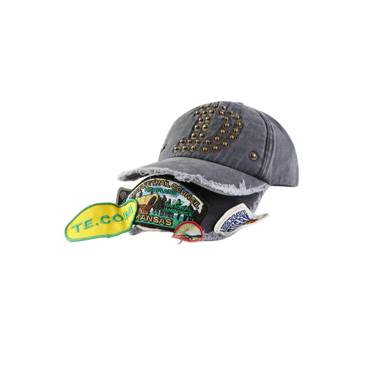 TE.COM Double-Brim Vintage Badge Hat