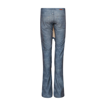 TE.COM Denim-Pattern Special-Cut Shearling Leather Pants