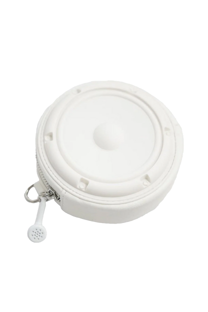 TE.COM 3D Silicone Speaker Crossbody Bag/Wallet（WHITE）
