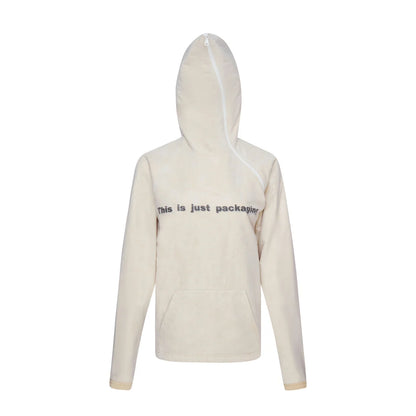 TE.COM DIY Diagonal Zipper Hoodie