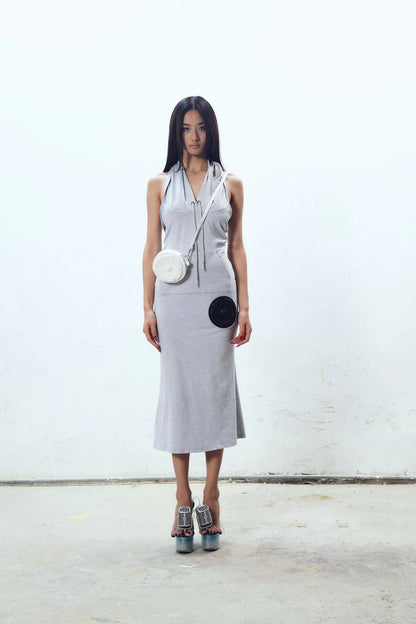 TE.COM Speaker Component Distressed Hoodie Dress