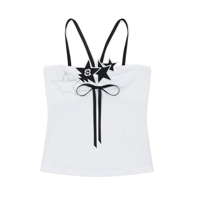 SWING UTOPIA Star Patch Ribbon Top