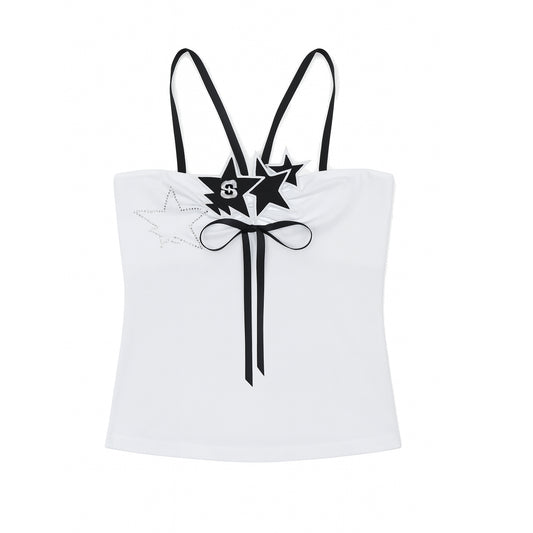 SWING UTOPIA Star Patch Ribbon Top