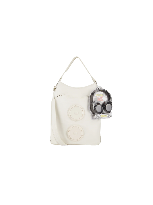 TE.COM 3D Silicone Speaker Crossbody/Shoulder Bag(WHITE)