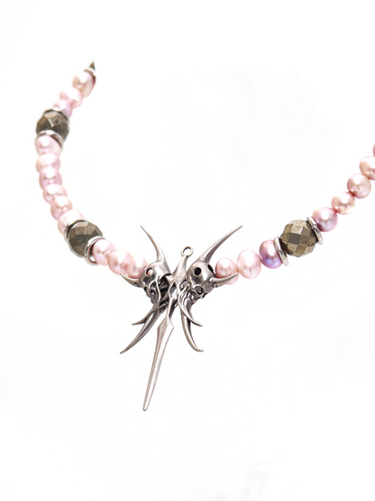 IIIMIII&SwIng “PINKEN THE ANGEL” Beaded cross Necklace-5