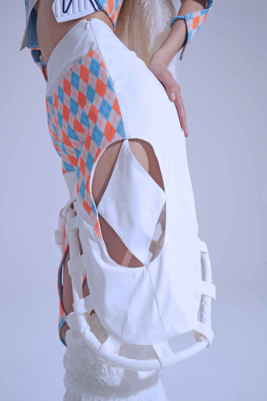 TexEvasion Deconstruction Style Patchwork Skirt