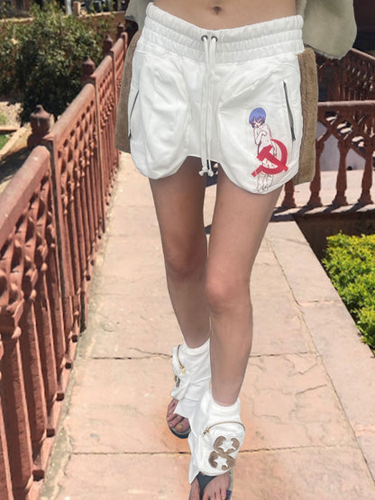 TexEvasion Anime Color-Block Shorts