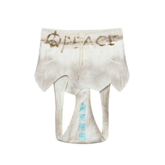 TexEvasion Distressed Patchwork Mini Skirt