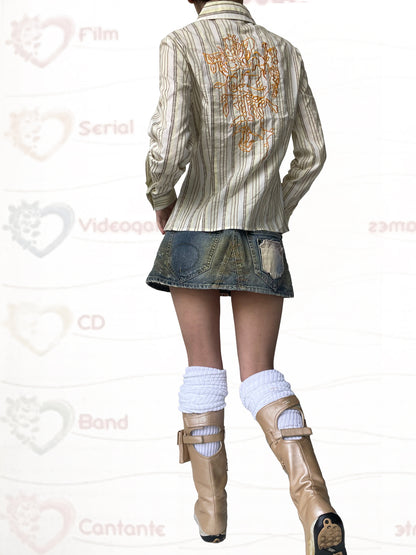 TexEvasion Embroidered Striped Shirt