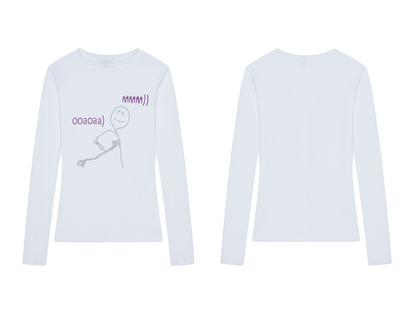 TexEvasion White Rhinestone-Embellished T-Shirt