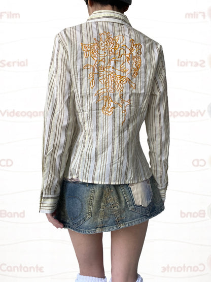 TexEvasion Embroidered Striped Shirt