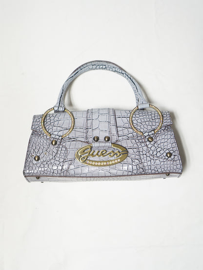 GUESS Y2K Croc-Textur Shoulder Bag