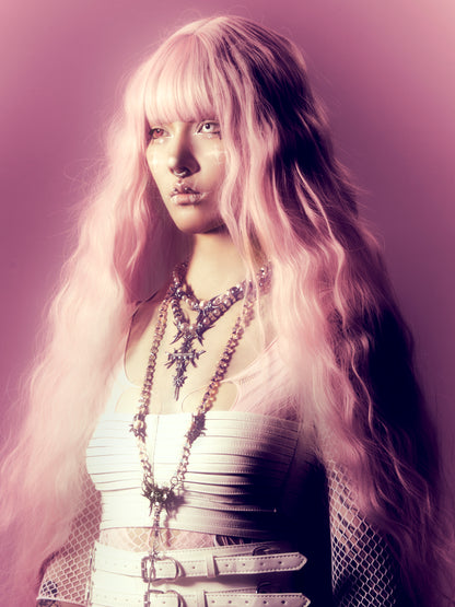 IIIMIII&SwIng “PINKEN THE ANGEL” Beaded cross Necklace-1