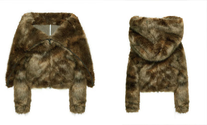 TE.COM Faux Mink Fur Coat (Short/Long 2-Way)