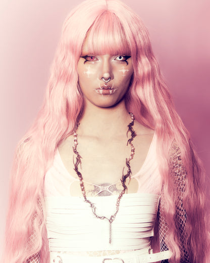 IIIMIII&SwIng “PINKEN THE ANGEL” Beaded cross Necklace-6