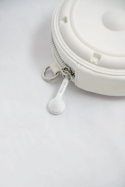 TE.COM 3D Silicone Speaker Crossbody Bag/Wallet（WHITE）