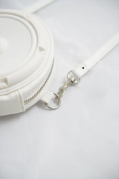 TE.COM 3D Silicone Speaker Crossbody Bag/Wallet（WHITE）