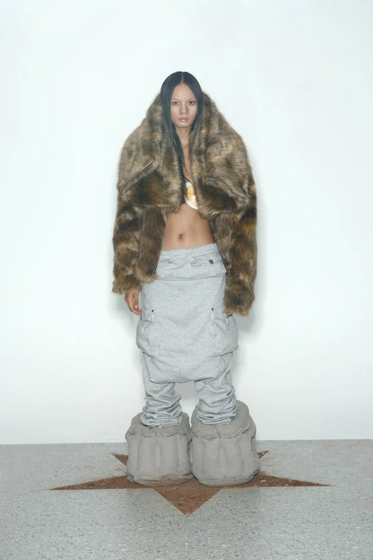TE.COM Faux Mink Fur Coat (Short/Long 2-Way)